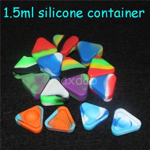 wholesale small silicone jar dab wax Glass Oil Shatter 1.5ml Silicon Jars Dry Herb Concentrate Butane Hash bong water pipe