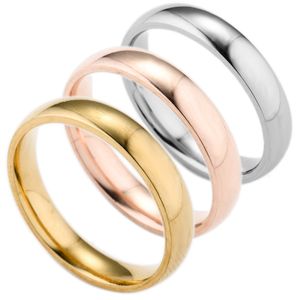 Size 5-12 316L Gold Silver Black Stainless Steel Band Ring for Women Men Band Rings Engagement Wedding Bridal Jewelry Cheap Wholesale Price