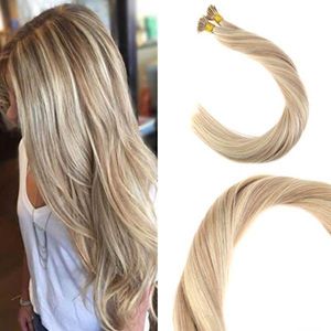 Balayage Human Hair I Extensions 18/613 # I Tip Fusion Prebonded Hair Extensions Stick Keratin I Wskazówka Włosy 100g