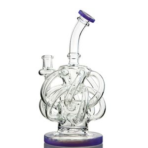 12 Recycler Tubes Hookahs Vortex Glass Bong Super Cyclone Perc Dab Oil Rigs Unique Design Water Pipes With Bowl XL137