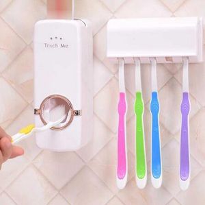 Set di accessori per il bagno Porta spazzolino da denti Porta dispenser automatico di dentifricio Porta spazzolino da parete Set di attrezzi da bagno