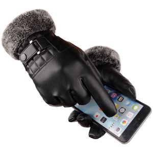 Mens Christmas Gift Thicken Black Warm Washing Leather Gloves Business Woring Touchscreen Glove 2021 Fashion Design