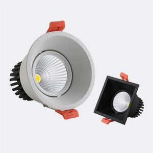 Rotondo/quadrato Super 12W Faretti dimmerabili di alta qualità + Apparecchio di alimentazione Faretti da incasso a soffitto Lampade domestiche 110V / 220V