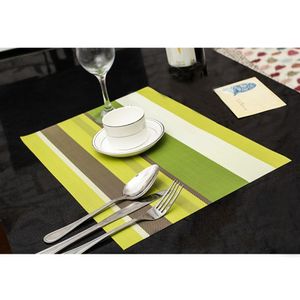 PVC Kitchen Dinning Stripe Table Placemats for Table Mat Manteles Doilies Cup Mats Coaster Pad 45*30cm c444