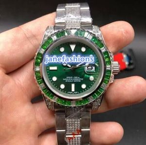 Najlepsze zegarki modowe zielone duże wybieranie lodu diamond Watch Wysoka jakość W pełni automatyczna mechaniczna zegarek sportowy bezpłatna wysyłka