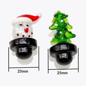 Christmas Banger Carb Cap Strumento dab per canna adatto per chiodi al quarzo da 25 mm Narghilè Bong in vetro termico Bong ad acqua