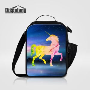 Kreativ unicorn tryck barn mode lunch box lagring kvinnor liten kanfas mat messenger väska för arbete student skola kallare väska ispaket