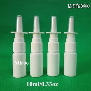 Kostenloser Versand 100 Sätze 10 ml HDPE weißer Kunststoff-Nasensprüher Pumpflasche, Mundspray-Zerstäuber-Applikatoren