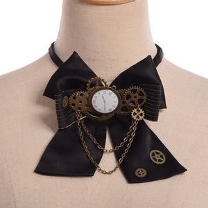 Unisex Vintage Steampunk Costume Accessories Bronze Bowknot Bowtie Industrial Victorian Neck Tie Costume Accessory High Quality Fast Shipment