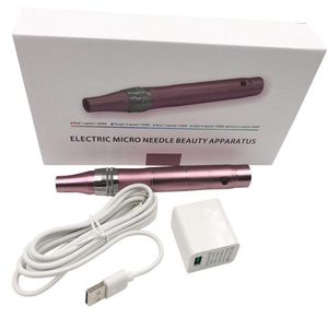 Wiederaufladbarer automatischer elektrischer Derma-Dr-Stift-Mikronadelroller, passend für Nadeln mit Gewindeschraube, Kartuschenspitzen, Hautpflege, Faltenentfernung