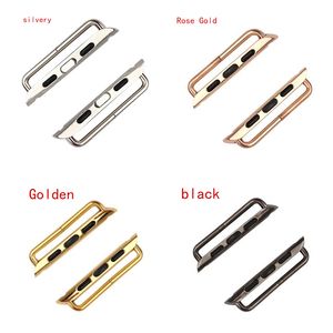 Newest A pair Seamless Metal Aluminum Watchband Connector Adapter For Apple Watches 38mm&42mm Strap Watchband Linker For iwatch 1 2 3