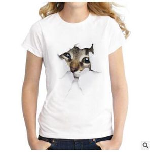 T-shirt 2019 Yaz Yaramaz Kedi 3d Güzel Tişört Kadın Baskı Özgünlüğü Onemeck Kısa Kollu Tişört Tee
