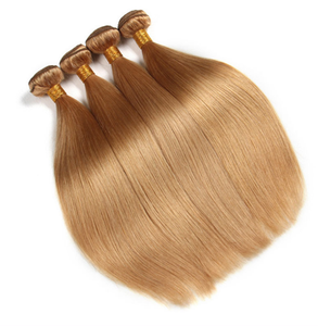 100 cabelo virgem humano tecer cor 27 mel loiro brasileiro indiano eurasian russo extensões de cabelo liso sedoso 80gr pc 5 pçs / lote