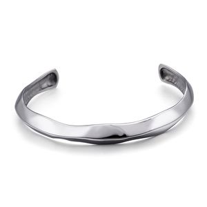 Regali di festa di alta qualità in acciaio inossidabile puro Biker Casting Open Cuff bracciale bangle argento 9mm 64mm interno donna uomo ragazzi Regali di NATALE