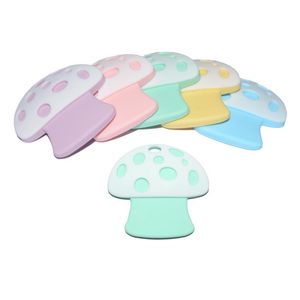 Silikon mantar teether bebek diş çıkarma oyuncakları gıda sınıfı çiğnenebilir boncuklar diy çiğneme duyusal takı kolye yapım oyuncak