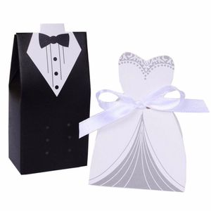 HD (50 zestaw / partia) Bride and Groom Wedding Candy Box Paper Wedding Prezenty dla Gości Souvenir Supplies Chocolate Box