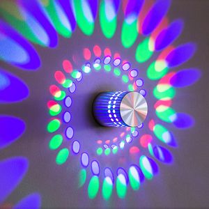 Inomhus LED Vägglampa 3W AC90-265V Aluminiumlegeringslampor Vit Röd Grön Blå Dekorationer Ljus Direkt Shenzhen Kina Grossist