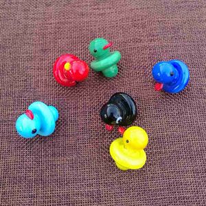 Wholesale DHL Free Carb Caps Newest Smoking Accessories Mini Cute Multicolor UFO Duck Carb Caps For Glass Dab Rigs DCC01