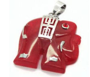 Collana girocollo a catena con pendente a forma di elefante rosso NATURALE di gioielli di moda caldi Acquisto multiplo di colori