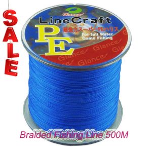 Pleciona linia rybacka PE Multifilament 500m 4 Strands Cord Karpki Linie wędkarskie dla Saltwater 8LB 10LB 20LB 30LB 40LB 65LB 80 LB