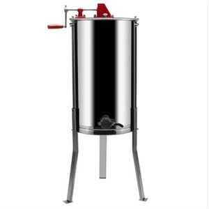 Wholesale Free shipping 3 Frames Stainless Steel Manual Honey Extractor with Holder Silver Manual honey machine