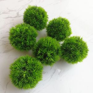 una palla di erba artificiale da 12 cm di diametro, pianta verde, in plastica, palline verdi, per la decorazione di forniture nuziali
