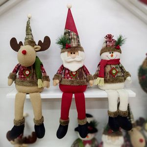 Uroczy Deer Snowman Santa Claus Ornament Christmas Okno Dekoracji Home Decor Kids X Mas Prezent Party Favor Dec420