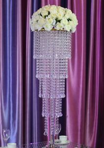 Centrotavola per matrimoni con decorazioni per feste trasparenti in cristallo K9 a 5 livelli / centrotavola per matrimoni da 80 cm (H).