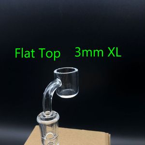 DHL GRATIS !! 3mm XL Flat Top Quartz Banger Nails 10mm 14mm 18mm Man Kvinna Joint 45 90 grader för glas bongs DAB riggar