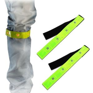 Sicherheit reflektierende gelbe Armbinde rote LED-Lichter laufend Radfahren Jogging Walking Legwarmers