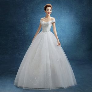 Bröllopsklänning 2018 Ny vår och sommar Koreansk stil Bröllopsklänning med blomma Sequin Vestido de Noiva Real Photo cusmtomized