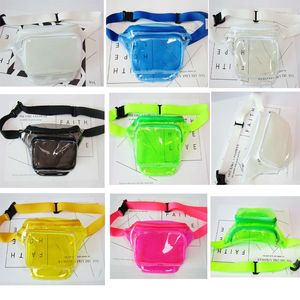 50pcs Women Pvc Jelly Transparent Fanny Packs Summer Beach Waterproof Waist Bags