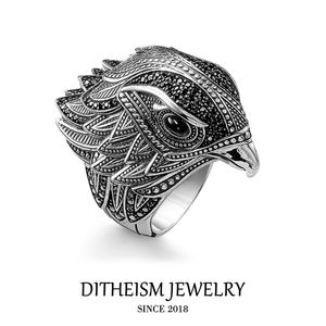 intera venditaCocktail Ring Elegant Falcon, 2018 New Fashion Jewelry 925 Sterling Silver Punk Party Gift for Women Men Boy Girls Lover