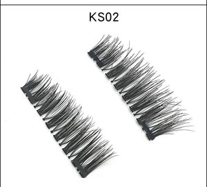 Hot Sale Dual Magnetic Fake Lashes Handgjorda Naturliga Långa 2 Magneter Falska Ögonfransar DHL Gratis