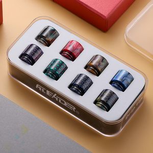 Original Aleader Drip Tips Epoxy Harts Pei Beeswax Drip Tip Kit Wide Bore 810 510 Snake Skin Grid Rainbow Svamp