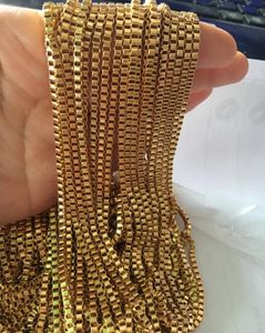 GNAYY all'ingrosso Fingute di gioielli 3 metri lotto sfuso in acciaio inossidabile Moda scatola d'oro Catena a maglie marcatura di gioielli fai da te 2,4 mm