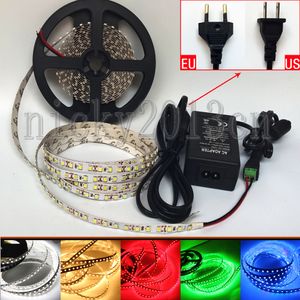 Kit completo 5m 3528 LED fita fita fita fita fita 600leds não impermeável + 12V 3A fonte de alimentação + conector DC