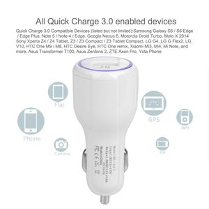 For Samsung Galaxy S9 QC 3.0 Fast Car Charger 3.1A Quick Charge Dual Usb Port For iPhone X With OPP Package