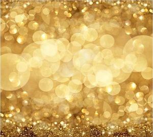 8x8ft Gold Sparkle Bokeh Photography Background for Studio Picture Photo Booth Newborn Baby Props Children Merry Christmas Backdrop