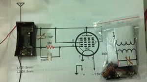 Freeshipping DIY Kit Super Regenerativo FM Tubo de Rádio Módulo Receptor FM 88MHz-108MHz