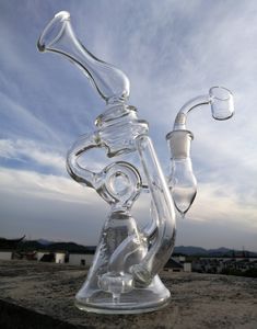 Recycler-Bong, Bohrinseln, Mini-Ölbrenner, rauchende Wasserpfeife, Glas-Bubbler