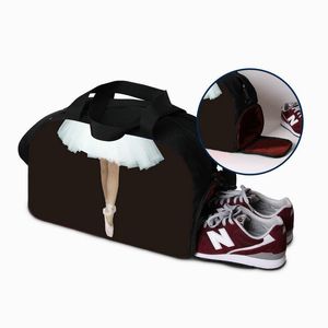 Ballet lichtgewicht reistas voor vrouwen gepersonaliseerde plunjezak grote schouder gym bag met schoenenzak voor tiener meisjes reizen dragen op tassen