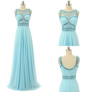 Cheap Sexy Blue Chiffon Cocktail Dresses Evening Dresses Design Diamond Collar Bridesmaid Gowns Pictures Plus Size Prom Dresses