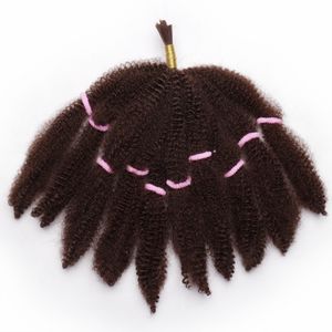 Ombre Färg Afro Kinky Curly Hair Buls Syntetiska Hårförlängningar Kort bugg Blondin 10in 50 gram Braied Twist Hair för svarta kvinnor