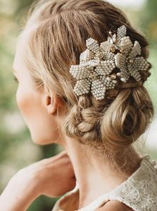 Beautiful Pearls Comb Crystals Wedding Bridal Rhinestone Pearl Beaded Hair Accessories Headband Band Crown Tiara Headpiece Jewelry