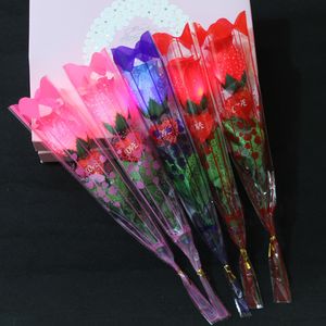 Creative Tanabata Valentine's Small Gift Wholesale Electronic Luminescent Tyg Rose Flower Emulation Flower Lärar Day LED RAVE Toy