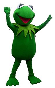 Trajes da mascote Kermit Frog Tema animado Happy Frog Cospaly Mascote dos desenhos animados Personagem adulto Traje de festa de carnaval de Halloween