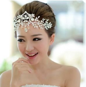 Nova prata flexível coroas acessório de cabelo strass jóias bonitas sem pente tiara hairband prata bling acessórios de casamento