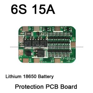 Freeshipping 6S 15A BMS Protection PCB Board For 6 Packs Li-ion Lithium 18650 Battery Cells