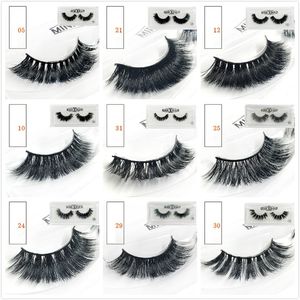 3D False Eyelashes 47 Styles 100% Mink Natural Thick Fake Eye Lashes Makeup Extension Beauty Tools SD